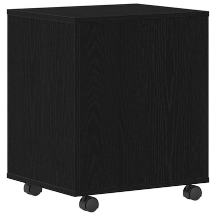 Rullande skåp med hjul Svart Ek 45 x 38 x 54 cm Konstruerat trä