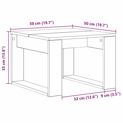 Kaffeebord Svart Ek 50 x 50 x 35 cm Konstruerat trä