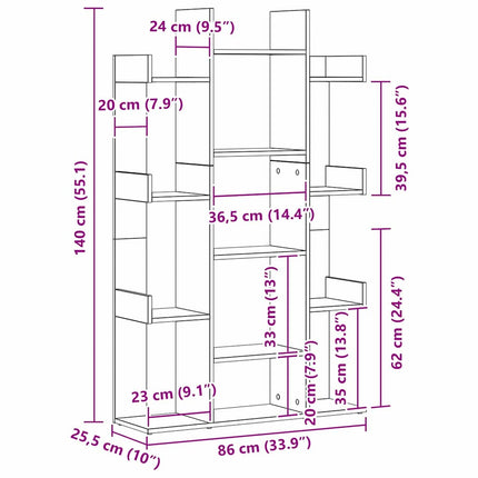 Bokhylla Svart Ek 86 x 25,5 x 140 cm Konstruerat trä