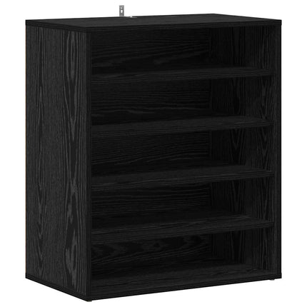 Skoskåp med hylla Svart Ek 60 x 35 x 70 cm Konstruerat trä