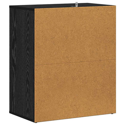Skoskåp med hylla Svart Ek 60 x 35 x 70 cm Konstruerat trä