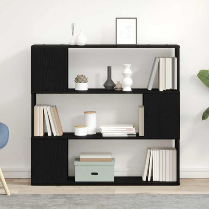 TV-bänkset Svart Ek 100 x 24 x 94 cm Konstruerat trä