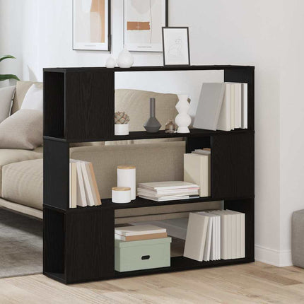 TV-bänkset Svart Ek 100 x 24 x 94 cm Konstruerat trä