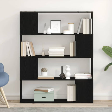 TV-bänkset Svart Ek 100 x 24 x 124,5 cm Konstruerat trä
