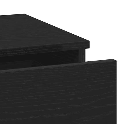 Nattduksbord 2 pcs Svart Ek 40 x 35 x 65 cm Konstruerat trä
