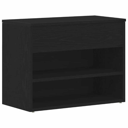 Skobänk med hylla Svart Ek 60 x 30 x 45 cm Konstruerat trä