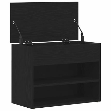 Skobänk 60 x 30 x 45 cm Konstruerat trä Svart Ek