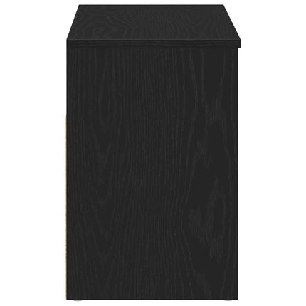 Skobänk med hylla Svart Ek 80 x 30 x 45 cm Konstruerat trä