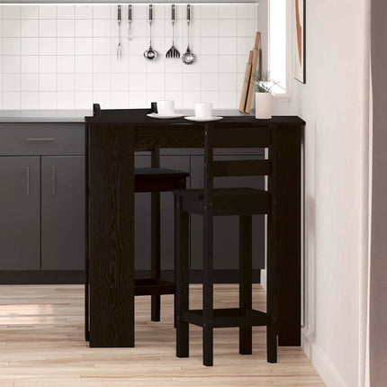 Barbord med hylla Svart Ek 102 x 50 x 103,5 cm Konstruerat trä