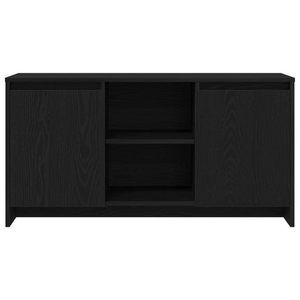 TV-skåp 102 x 37,5 x 52,5 cm Svart Ek Konstruerat trä