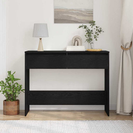 Konsolbord med låda Svart Ek 100 x 35 x 76,5 cm Konstruerat trä