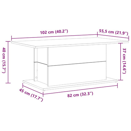Kaffeebord Svart Ek 102 x 55,5 x 40 cm Konstruerat trä