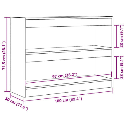 Bokhylla Svart Ek 100 x 30 x 72 cm Konstruerat trä