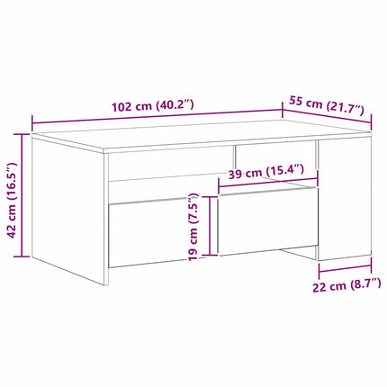 Kaffeebord Gammalt trä 102 x 55 x 43,5 cm Konstruerat trä
