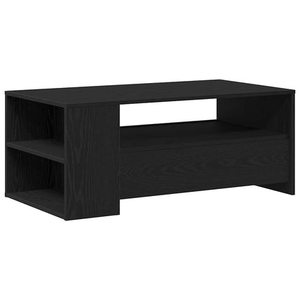 Kaffeebord med låda Svart Ek 102 x 55 x 43,5 cm Konstruerat trä