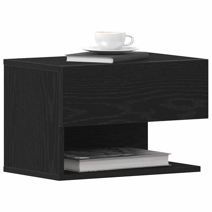 Nattduksbord 2 pcs Svart Ek 46 x 30 x 30 cm Konstruerat trä
