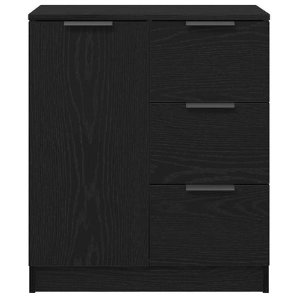 Sideboard med låda Svart Ek 60 x 30 x 70 cm Konstruerat trä