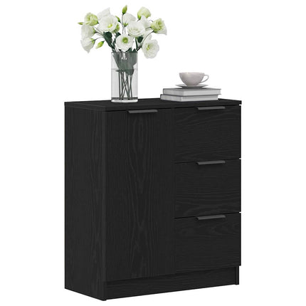 Sideboard Svart Ek 60 x 30 x 70 cm Konstruerat trä