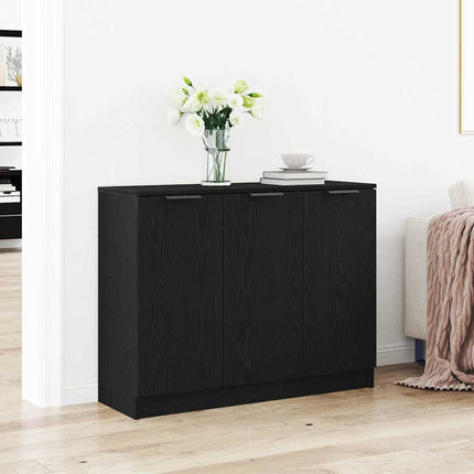 Sideboard Svart Ek 90,5 x 30 x 70 cm Konstruerat trä