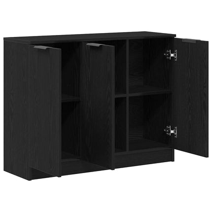 Sideboard Svart Ek 90,5 x 30 x 70 cm Konstruerat trä