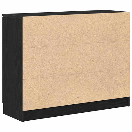 Sideboard Svart Ek 90,5 x 30 x 70 cm Konstruerat trä