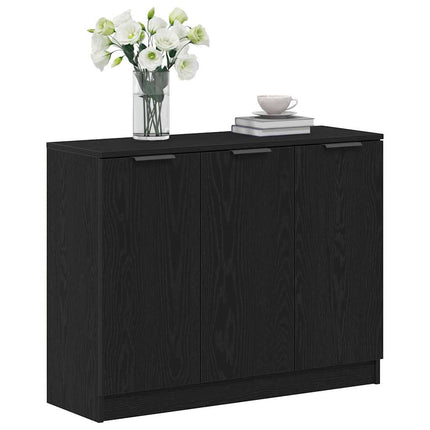 Sideboard Svart Ek 90,5 x 30 x 70 cm Konstruerat trä