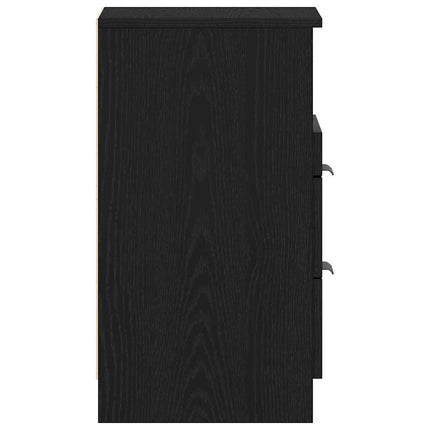 Nattduksbord 2 pcs Svart Ek 40 x 35 x 65 cm Konstruerat trä