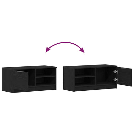 TV-skåp Svart Ek 80 x 35 x 36,5 cm Konstruerat trä