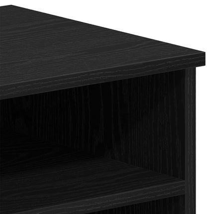 TV-skåp 2 pcs Svart Ek 80 x 35 x 36,5 cm Konstruerat trä