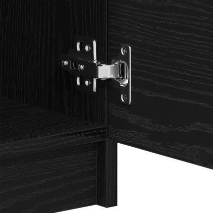 TV-skåp 2 pcs Svart Ek 80 x 35 x 36,5 cm Konstruerat trä