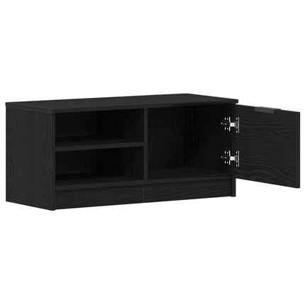 TV-skåp 2 pcs Svart Ek 80 x 35 x 36,5 cm Konstruerat trä