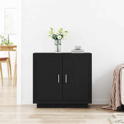 Sideboard Svart Ek 80 x 40 x 75 cm Konstruerat trä