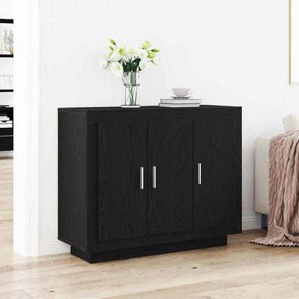 Sideboard Svart Ek 92 x 35 x 75 cm Konstruerat trä