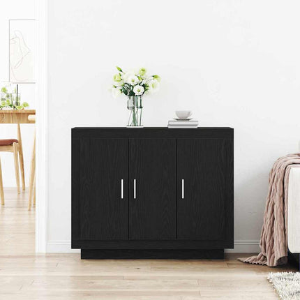 Sideboard Svart Ek 92 x 35 x 75 cm Konstruerat trä