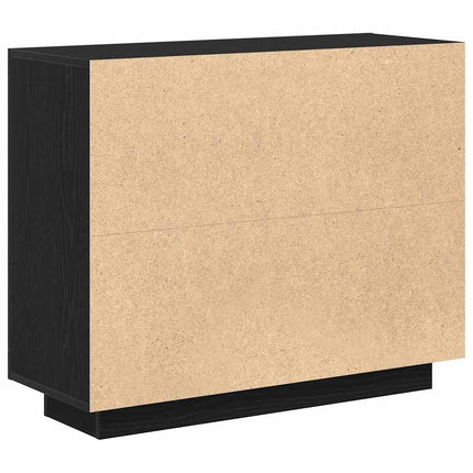 Sideboard Svart Ek 92 x 35 x 75 cm Konstruerat trä