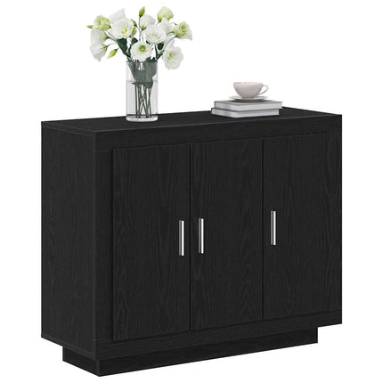 Sideboard Svart Ek 92 x 35 x 75 cm Konstruerat trä
