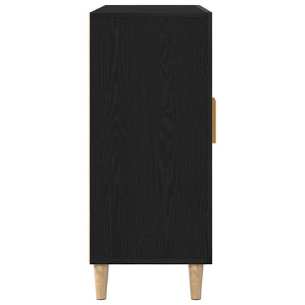 Sideboard Svart Ek 90 x 34 x 80 cm Konstruerat trä
