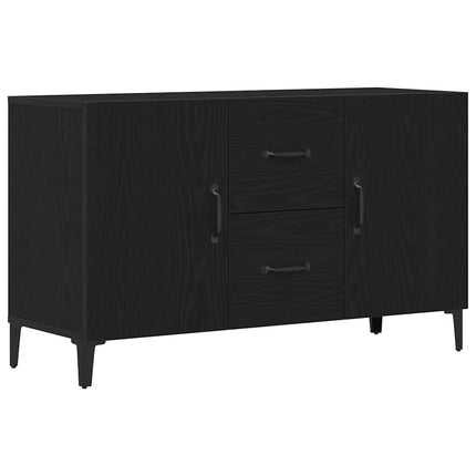 Sideboard med låda Svart Ek 100 x 36 x 60 cm Konstruerat trä