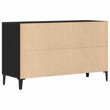 Sideboard med låda Svart Ek 100 x 36 x 60 cm Konstruerat trä
