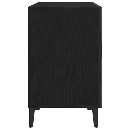 Sideboard med låda Svart Ek 100 x 36 x 60 cm Konstruerat trä
