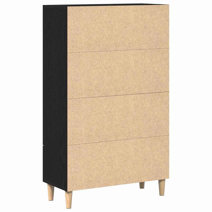 Skåp med låda Svart Ek 70 x 31 x 115 cm Konstruerat trä