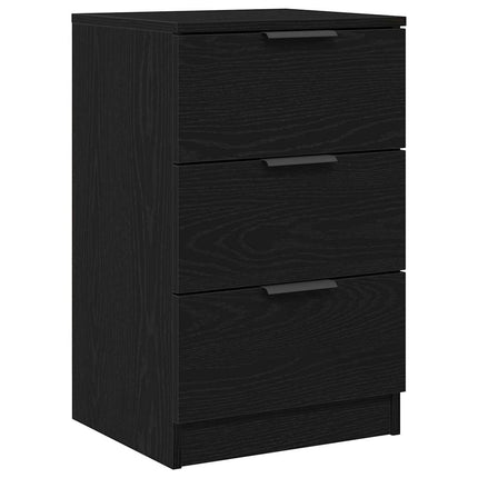 Nattduksbord 2 pcs Svart Ek 40 x 65 x 65 cm Konstruerat trä