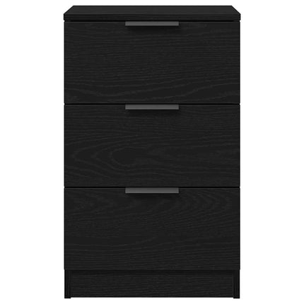 Nattduksbord 2 pcs Svart Ek 40 x 65 x 65 cm Konstruerat trä