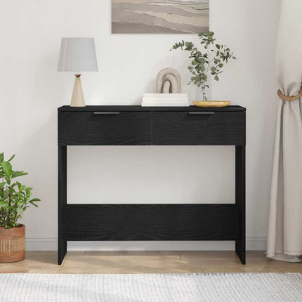 Konsolbord med låda Svart Ek 30 x 36 x 75 cm Konstruerat trä