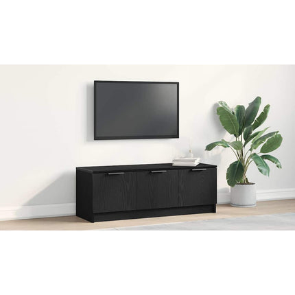 TV-skåp 102 x 35 x 36,5 cm Svart Ek Konstruerat trä