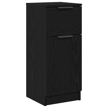 Sideboard med låda Svart Ek 30 x 30 x 70 cm Konstruerat trä