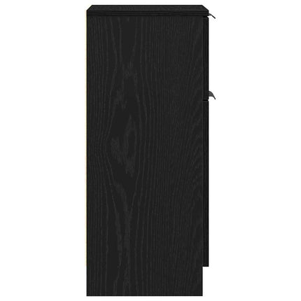 Sideboard med låda Svart Ek 30 x 30 x 70 cm Konstruerat trä