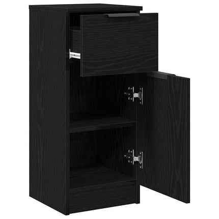 Sideboard 2 pcs Svart Ek 30 x 30 x 70 cm Konstruerat trä
