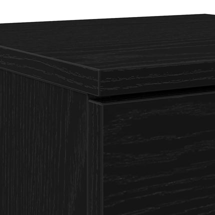Sideboard med låda Svart Ek 30 x 30 x 70 cm Konstruerat trä