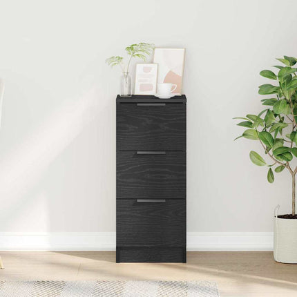 Sideboard Svart Ek 30 x 30 x 70 cm Konstruerat trä
